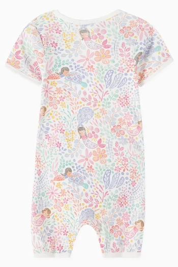 Sea Garden Zip Growsuit in Organic Cotton