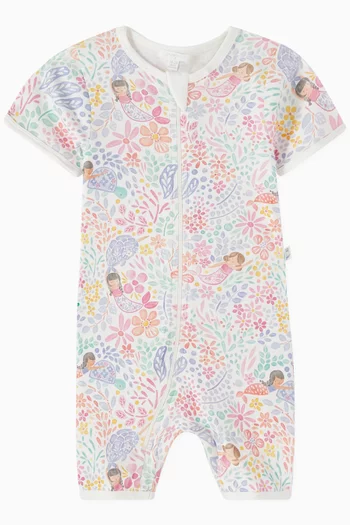 Sea Garden Zip Growsuit in Organic Cotton