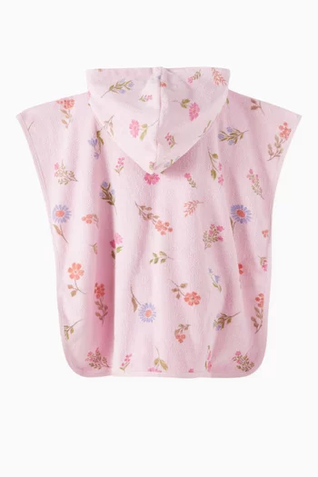 All-over Print Poncho in Towel-terry