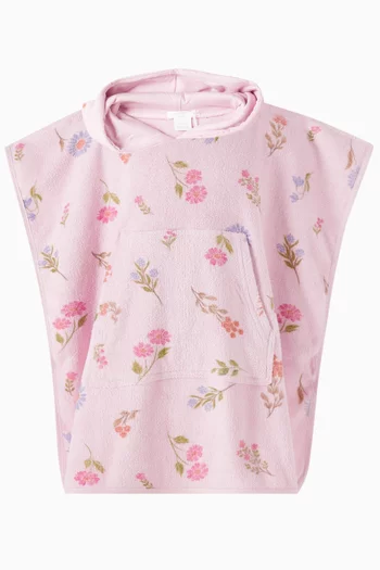 All-over Print Poncho in Towel-terry