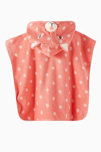 Polka-dot Poncho in Towel-terry