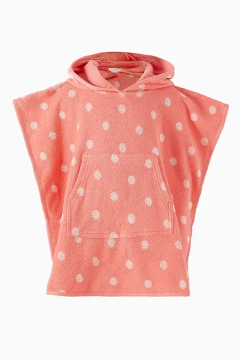 Polka-dot Poncho in Towel-terry