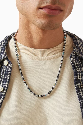 قلادة بخرز هيماتيت دائري