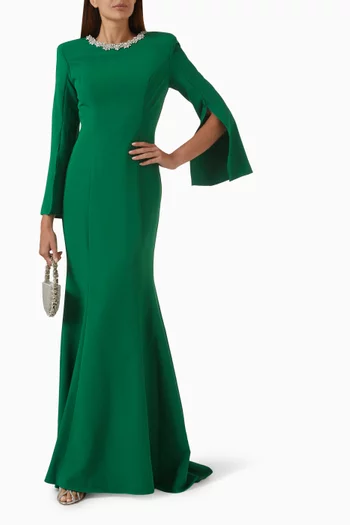 Embellished Trumpet Gown