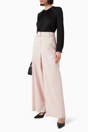 Collarless Top in Stretch Silk