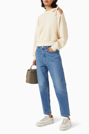 Tie-neck Sweatshirt