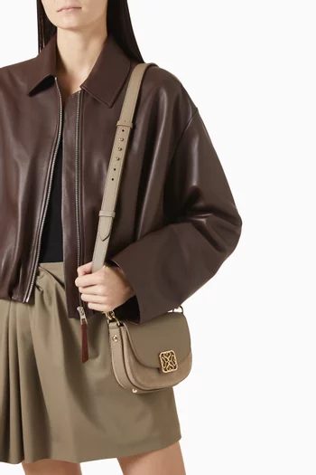Mini Bay Shoulder Bag in Suede