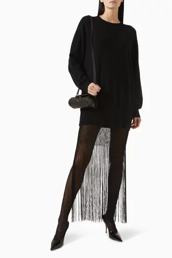 Macrame Monument Dress in Wool-cashmere Knit