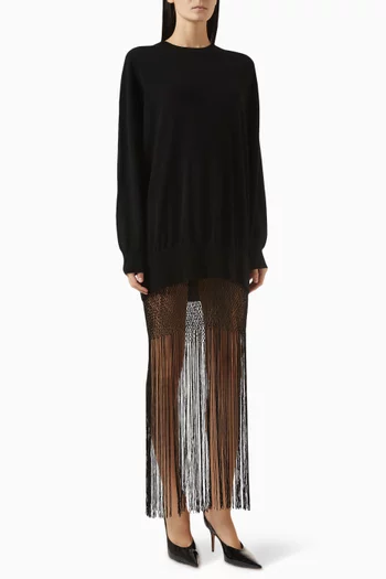 Macrame Monument Dress in Wool-cashmere Knit