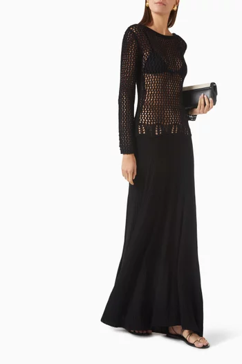 Grafted Sheer Maxi Dress in Viscose Blend