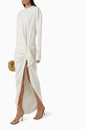 Cadence Ruched Maxi Dress in Viscose Blend