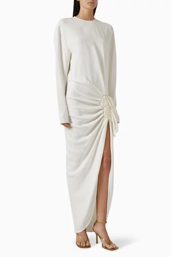 Cadence Ruched Maxi Dress in Viscose Blend