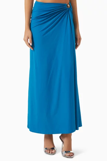Ruched Orbit Maxi Skirt in Lycra