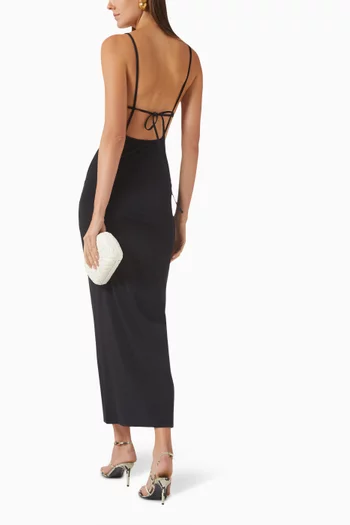 Moodstone Cut-out Maxi Dress in Lycra