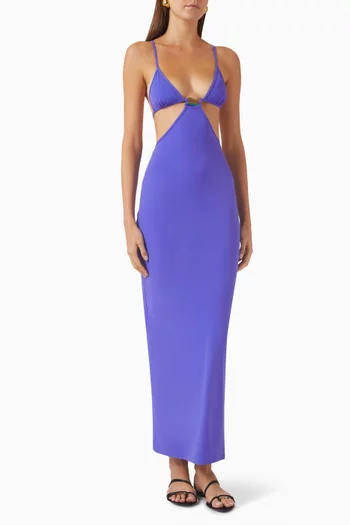 Moodstone Cut-out Maxi Dress in Lycra