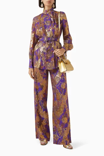 Wide-leg Pants in Silk Blend