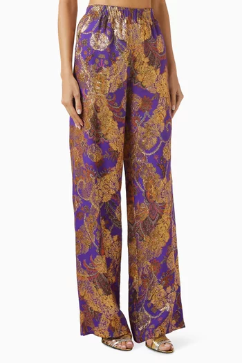 Wide-leg Pants in Silk Blend