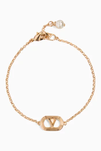 Ovalette VLOGO Swarovski® Pearl Bracelet in Gold-tone Metal
