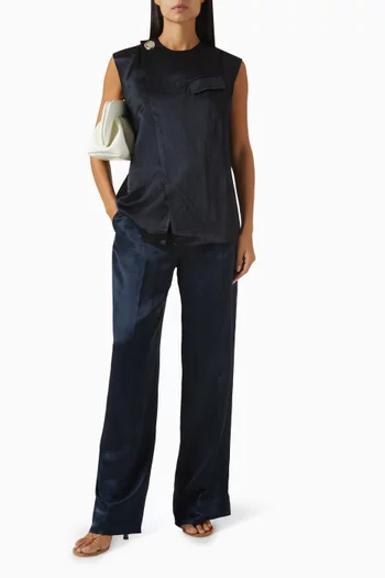 Marlin High Shine Waistcoat in Viscose-blend