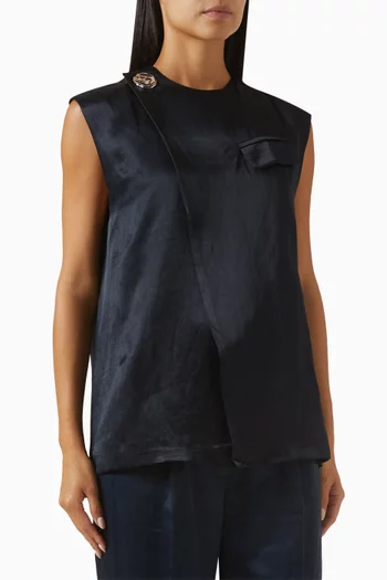 Marlin High Shine Waistcoat in Viscose-blend