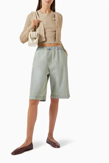 Cropped Sweater in Linen-knit