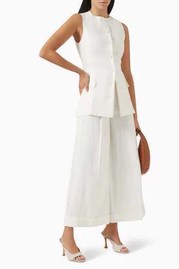 Clove Wide-leg Pants in Linen