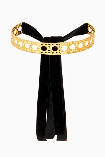 قلادة رقبة خيزران نحاس مطلي ذهب عيار 22