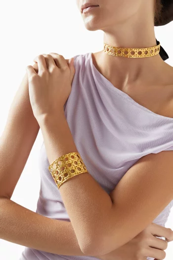 سوار خيزران كبير نحاس مطلي ذهب عيار 22