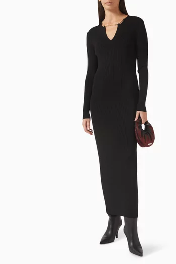 Logo Nameplate Dress in Viscose-knit