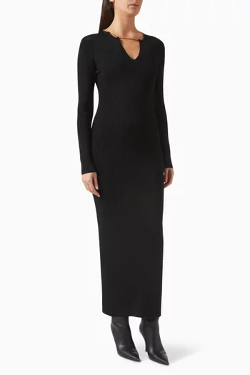 Logo Nameplate Dress in Viscose-knit