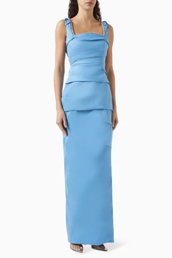 Onyx Corset Gown in Stretch Taffeta