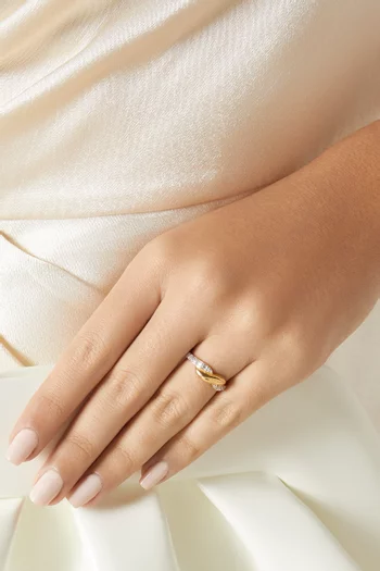Embellished Ring in 24kt Gold-plated Sterling Silver