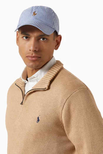 Polo Pony Cap in Seersucker