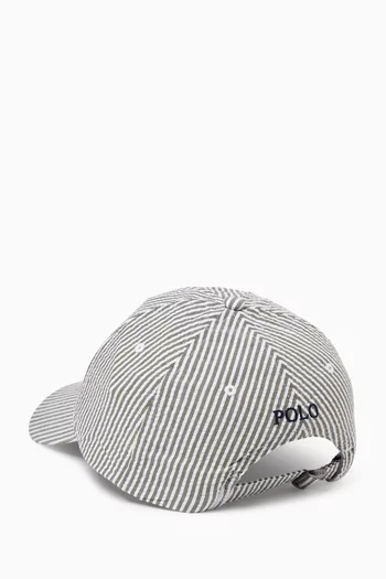 Seersucker Classic Cap in Cotton Blend