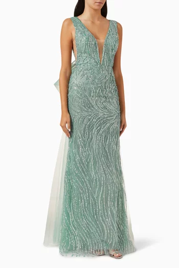 Aurelia Embellished Bow Gown
