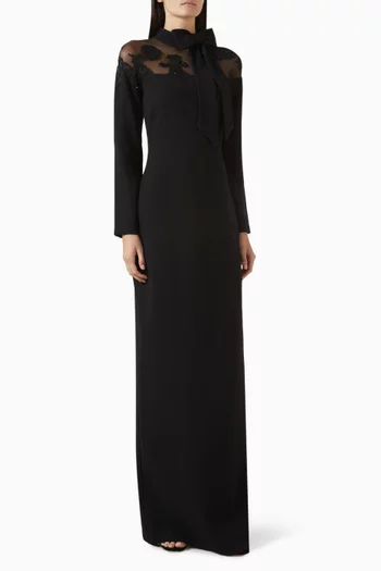Libero Elbise Gown in Crepe