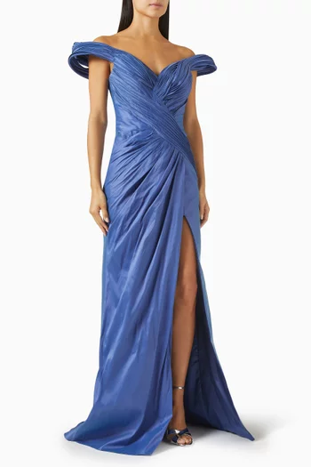 Juman Gathered Gown in Taffeta
