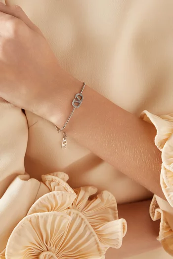 Valentino Garavani VLOGO Signature Bracelet in Metal & Swarovski® Crystals