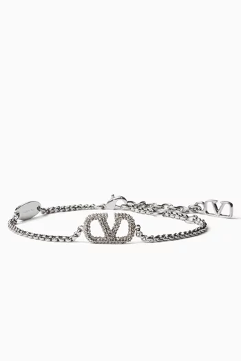 Valentino Garavani VLOGO Signature Bracelet in Metal & Swarovski® Crystals
