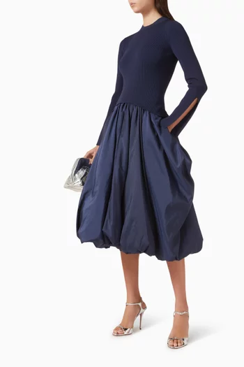 Kenlie Mock-neck Midi Dress in Rayon Blend