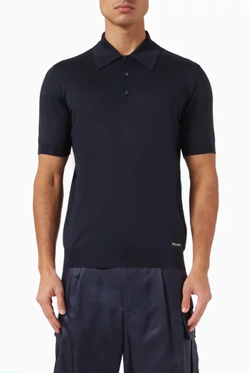 Polo Shirt in Silk-knit