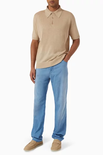 Polo Shirt in Cotton-linen
