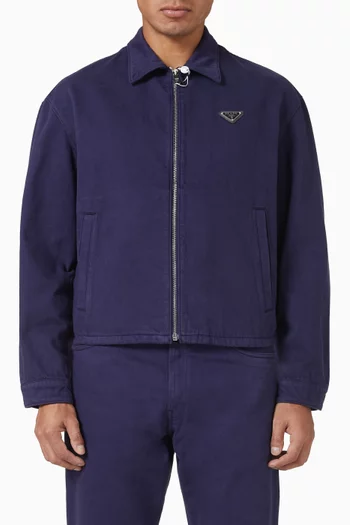 Triangle Logo Old Zipper Jacket in Denim