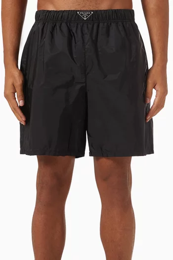 Triangle Logo Swim Shorts in Re-Nylon