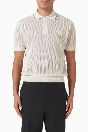 Polo Shirt in Mesh Knit