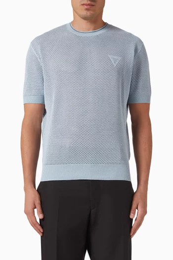Crewneck Sweater in Mesh Knit
