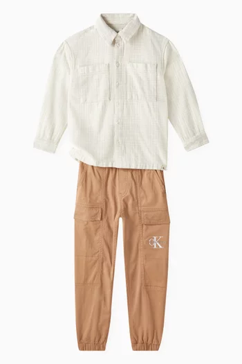 Textured Overshirt in Cotton