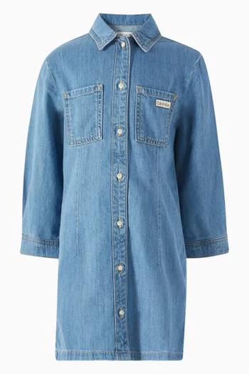 Relaxed Shirt Dress in Lyocell Denim