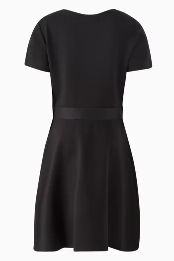 Slim Logo Flared Dress in Viscose-blend