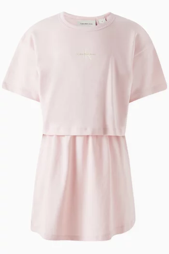 Graphic Logo T-Shirt Dress in Cotton